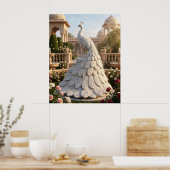 Marmor-Pfau Royal Glow Poster (Küche)