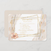 Marmor pfirsichfarben mit goldenen Glitzern und pe RSVP Karte (Vorne/Hinten)