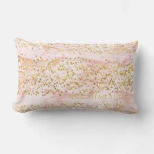 Marmor Pink Gold Confetti Sparkle Lendenkissen