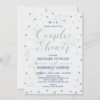 Marmor & Polka dot | Silver Couples Polterabend Einladung