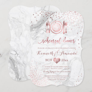 Marmor Probe Dinner/Marmor+Imitats Rose Gold Einladung