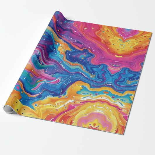 Marmor, Regenbogenfarben, geometrisches Design, bu Geschenkpapier (Ungerollt)