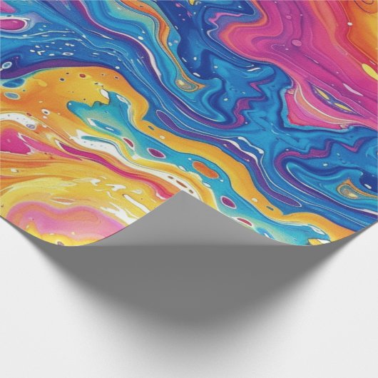 Marmor, Regenbogenfarben, geometrisches Design, bu Geschenkpapier (Ecke)