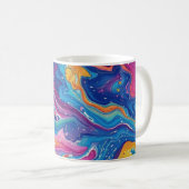 Marmor, Regenbogenfarben, geometrisches Design, bu Kaffeetasse (VorderseiteRechts)
