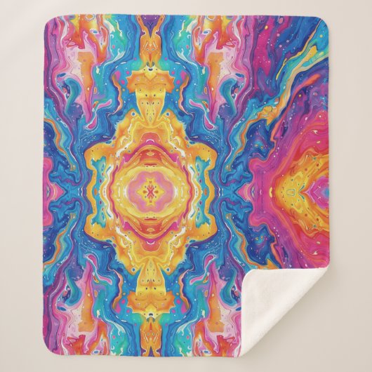 Marmor, Regenbogenfarben, geometrisches Design, bu Sherpadecke (Vorderseite)