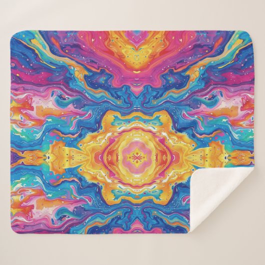 Marmor, Regenbogenfarben, geometrisches Design, bu Sherpadecke (Vorderseite (Horizontal))