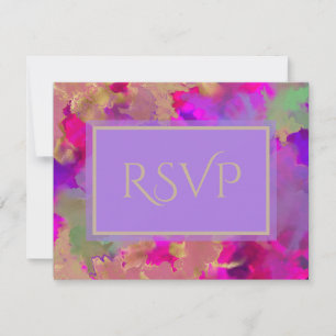 Marmor rosa, lila und gold RSVP karte