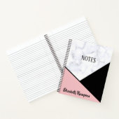 Marmor, rosa und schwarzes Notebook Notizblock (Innenseite)