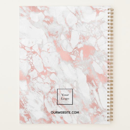 Marmor-Rose aus Business-Logo, Monogramm 2023 Planer (Rückseite)