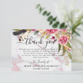 Marmor-Rose Elegantes Begräbnis Dankeschön-Karte Dankeskarte (Stehend Vorderseite)