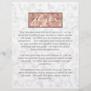 Marmor Rose Gold Box Eleganter Flyer
