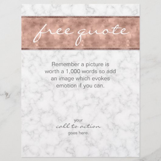 Marmor Rose Gold Box Eleganter Flyer (Hinten)