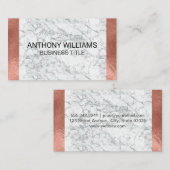 Marmor | Rose Gold Foil Glossy Metallic Trimm Visitenkarte (Vorne/Hinten)