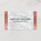 Marmor | Rose Gold Foil Glossy Metallic Trimm Visitenkarte (Vorderseite)