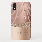 Marmor Rose Gold Girly Ombre Eleganter Chic Case M (Rückseite)