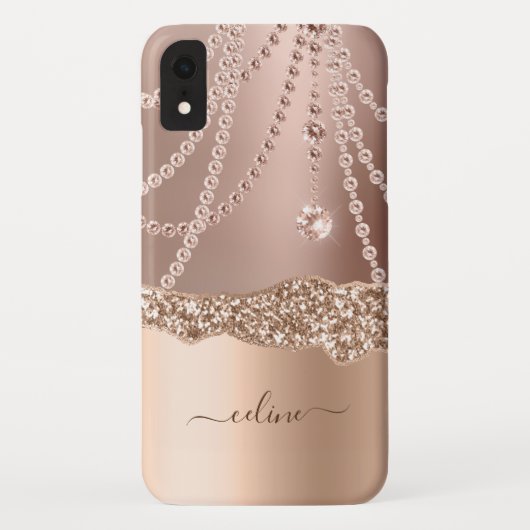 Marmor Rose Gold Girly Ombre Eleganter Chic Case M (Rückseite)