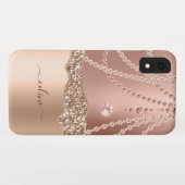 Marmor Rose Gold Girly Ombre Eleganter Chic Case M (Rückseite (Horizontal))