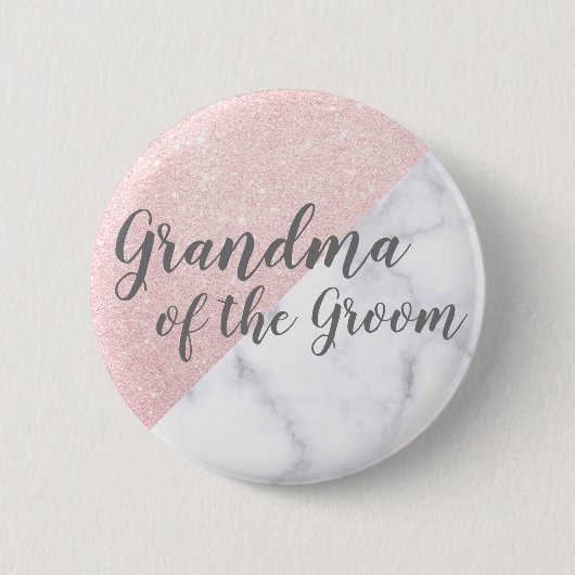 Marmor & Rose Gold Glitzer Oma des Raumes Button (Vorderseite)