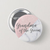 Marmor & Rose Gold Glitzer Oma des Raumes Button (Vorne & Hinten)