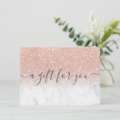 Marmor Rose Gold Glitzer ombre Geschenkgutschein (Stehend Vorderseite)