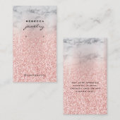 Marmor Rose Gold Glitzer Verdienen Grafikkarte Visitenkarte (Vorne/Hinten)