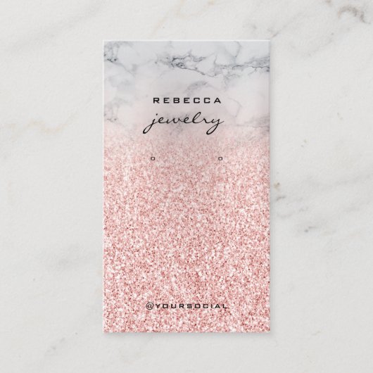 Marmor Rose Gold Glitzer Verdienen Grafikkarte Visitenkarte (Vorderseite)