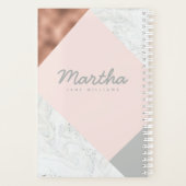 Marmor, Rose gold, grau und rot Planer (Rückseite)