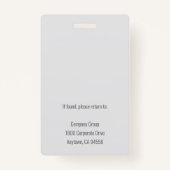 Marmor & Rose Gold Hair Salon Mitarbeiter Foto ID Ausweis (Rückseite)