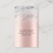 Marmor-Rose Gold Imitate Foil Earring-Display-Kart Visitenkarte (Rückseite)