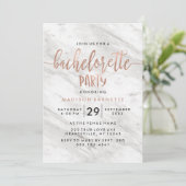 Marmor & Rose Gold Junggeselinnen-Abschied Einladu Einladung (Stehend Vorderseite)