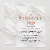 Marmor & Rose Gold Junggeselinnen-Abschied Einladu Einladung (Vorne/Hinten)