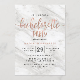 Marmor & Rose Gold Junggeselinnen-Abschied Einladu Einladung