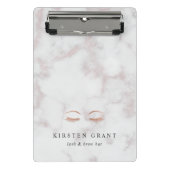 Marmor & Rose Gold Lashes & Brows Beauty Logo Mini Klemmbrett (Vorderseite)