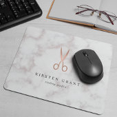 Marmor & Rose Gold Lashes & Brows Beauty Logo Mousepad