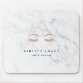 Marmor & Rose Gold Lashes & Brows Beauty Logo Mousepad (Vorne)