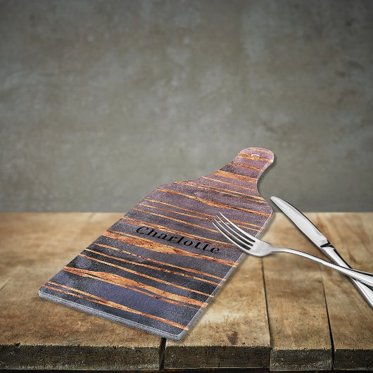 Marmor Rose Gold lila Name Moderne Schneidebrett