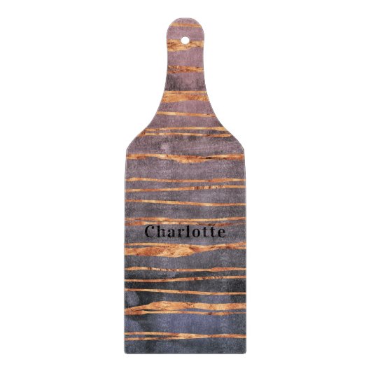 Marmor Rose Gold lila Name Moderne Schneidebrett (Vorderseite)