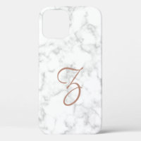 Marmor Rose Gold Monogram Moderne Elegant