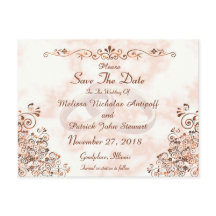Marmor Rose Gold Rings Save the Date elegant