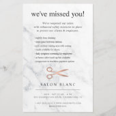 Marmor & Rose Gold Salon Business Wiedereröffnung Flyer (Vorne)