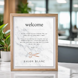 Marmor & Rose Gold Salon Covid Sicherheit Herzlich Poster