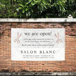 Marmor & Rose Gold Scheren Friseur Salon Wiedererö Banner