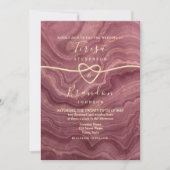 Marmor Rose Gold Wedding Einladung (Vorderseite)