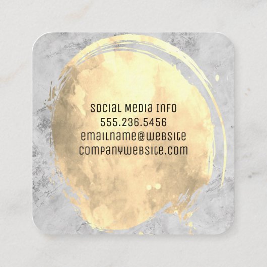 Marmor | Rose mit Goldbrushed | Classic Quadratische Visitenkarte (Rückseite)