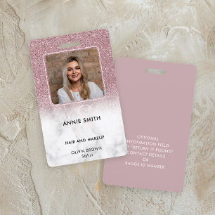 Marmor-Roségold-Glitter-Foto-Make-up-Frisiersalon Ausweis