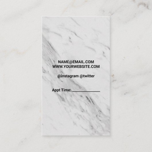 Marmor | Schere | Haarschnitt Visitenkarte (Rückseite)