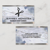 Marmor | Schere | Ledermetallschneide Visitenkarte (Vorne/Hinten)