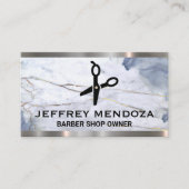 Marmor | Schere | Ledermetallschneide Visitenkarte (Vorderseite)