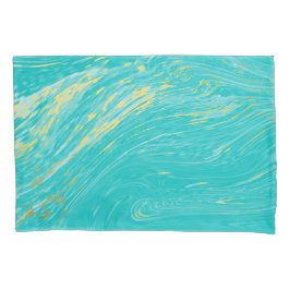 Marmor Schönes Gold Elegantes Blaues Design Kissenbezug