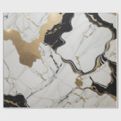 Marmor Schwarz / Gold Geschenkpapier (Flach)